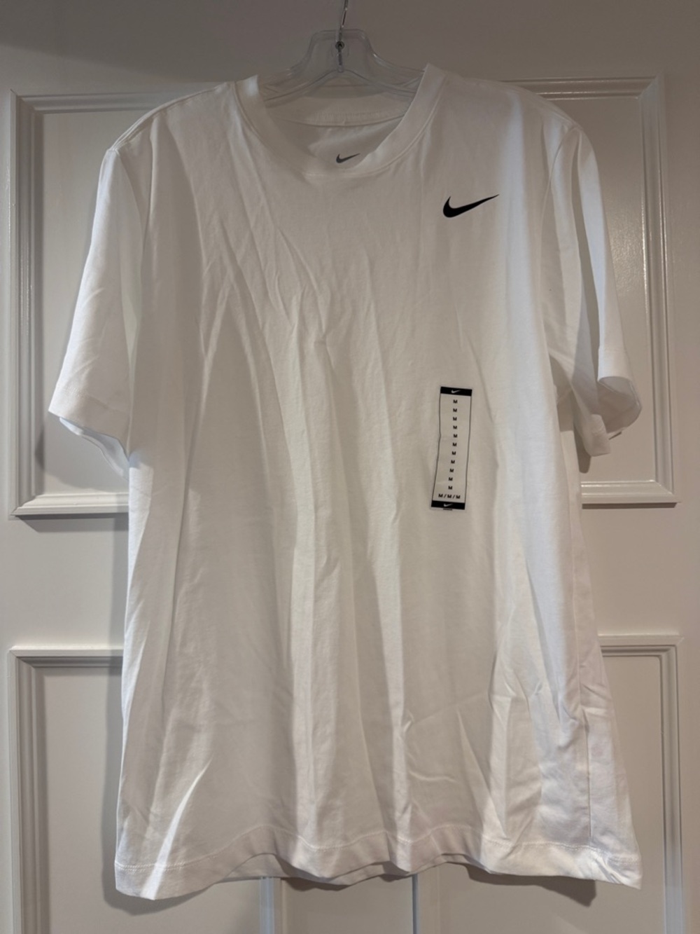 Nike White Short Sleeve T-Shirt with Black Swoosh New with Tags